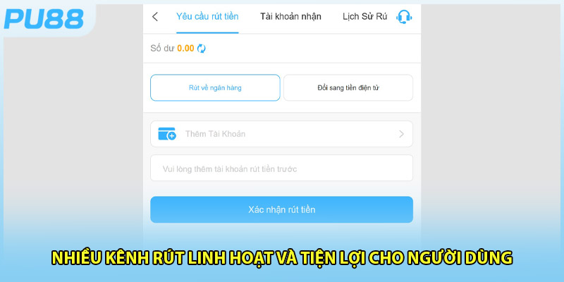 Các phương thức rút tiền PU88 mới nhất nên áp dụng
